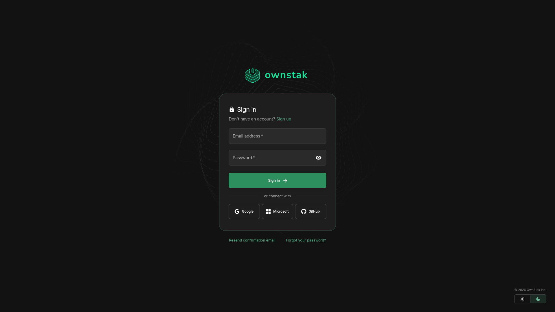 console.ownstak.com screenshot