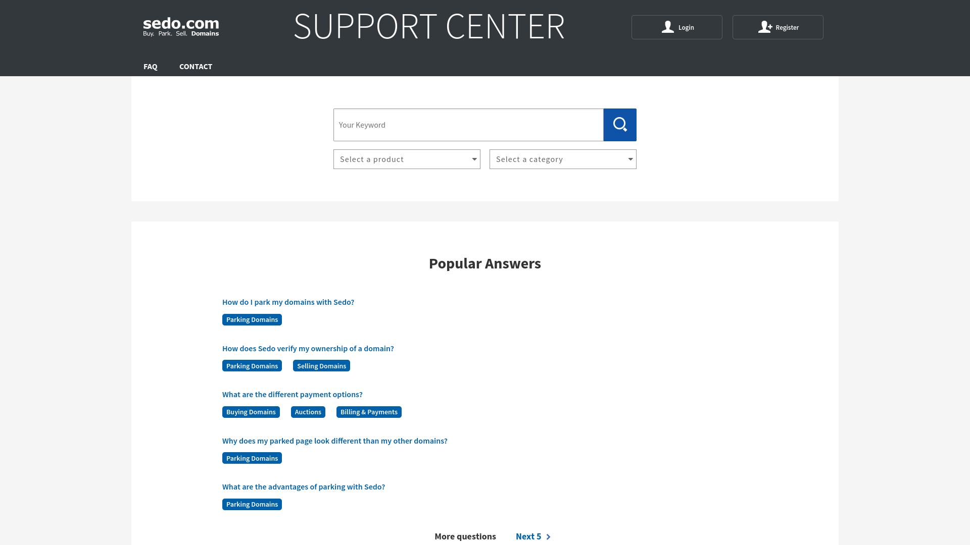 faq-us.sedo.com screenshot